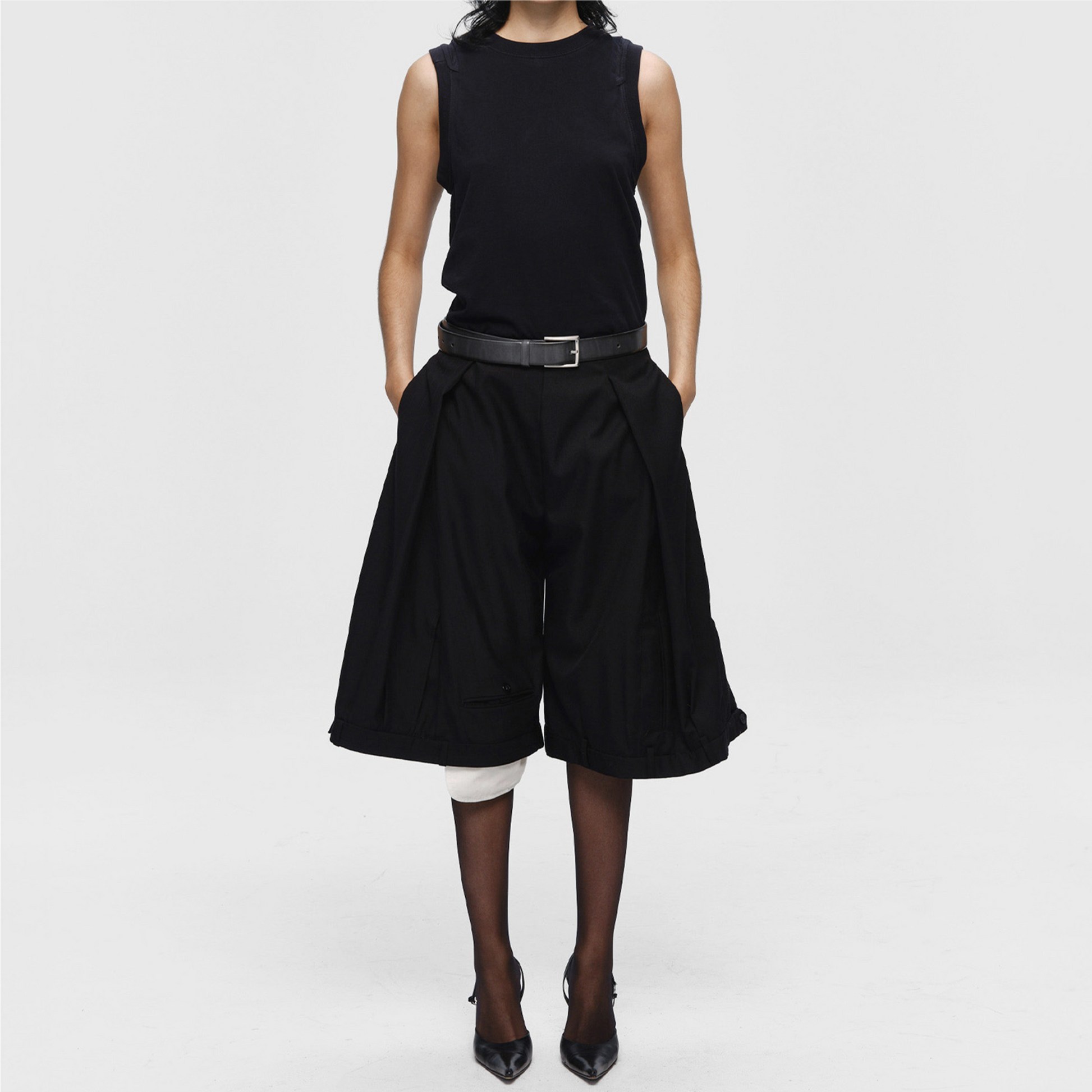 Upside Down Trouser Shorts Wide
