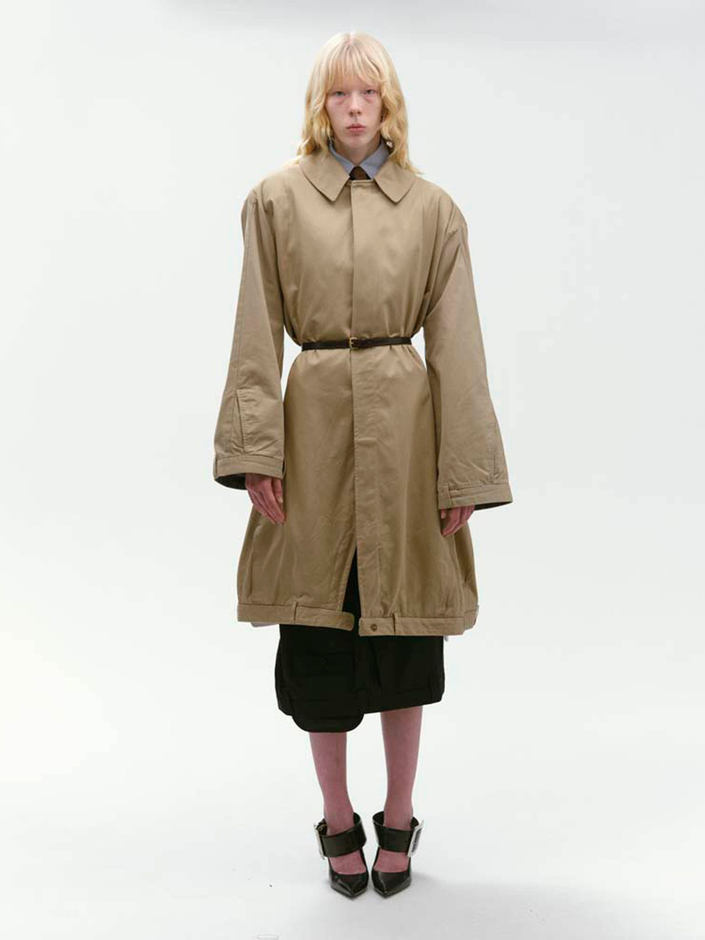 Upside down trench coat chino