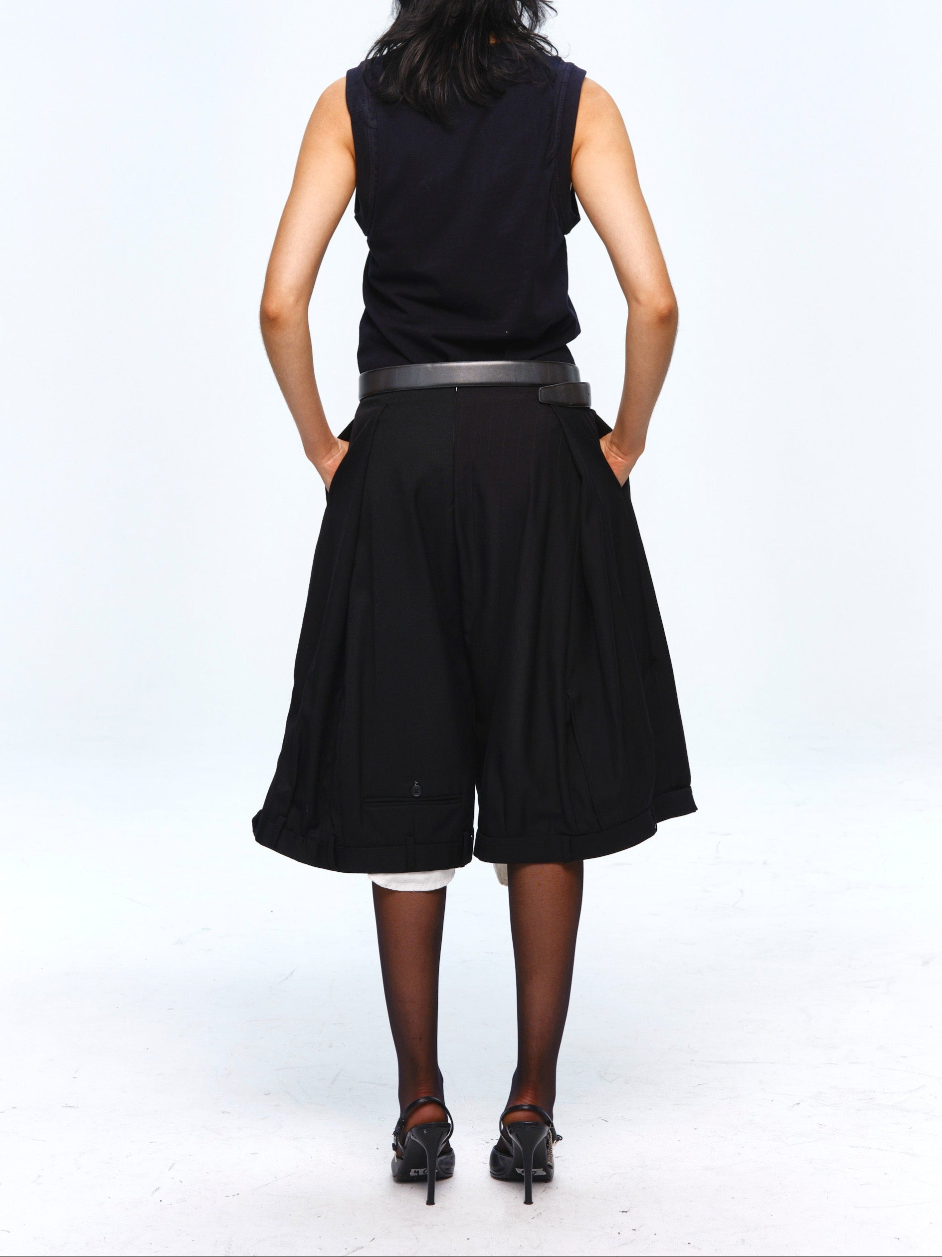 Upside Down Trouser Shorts Wide