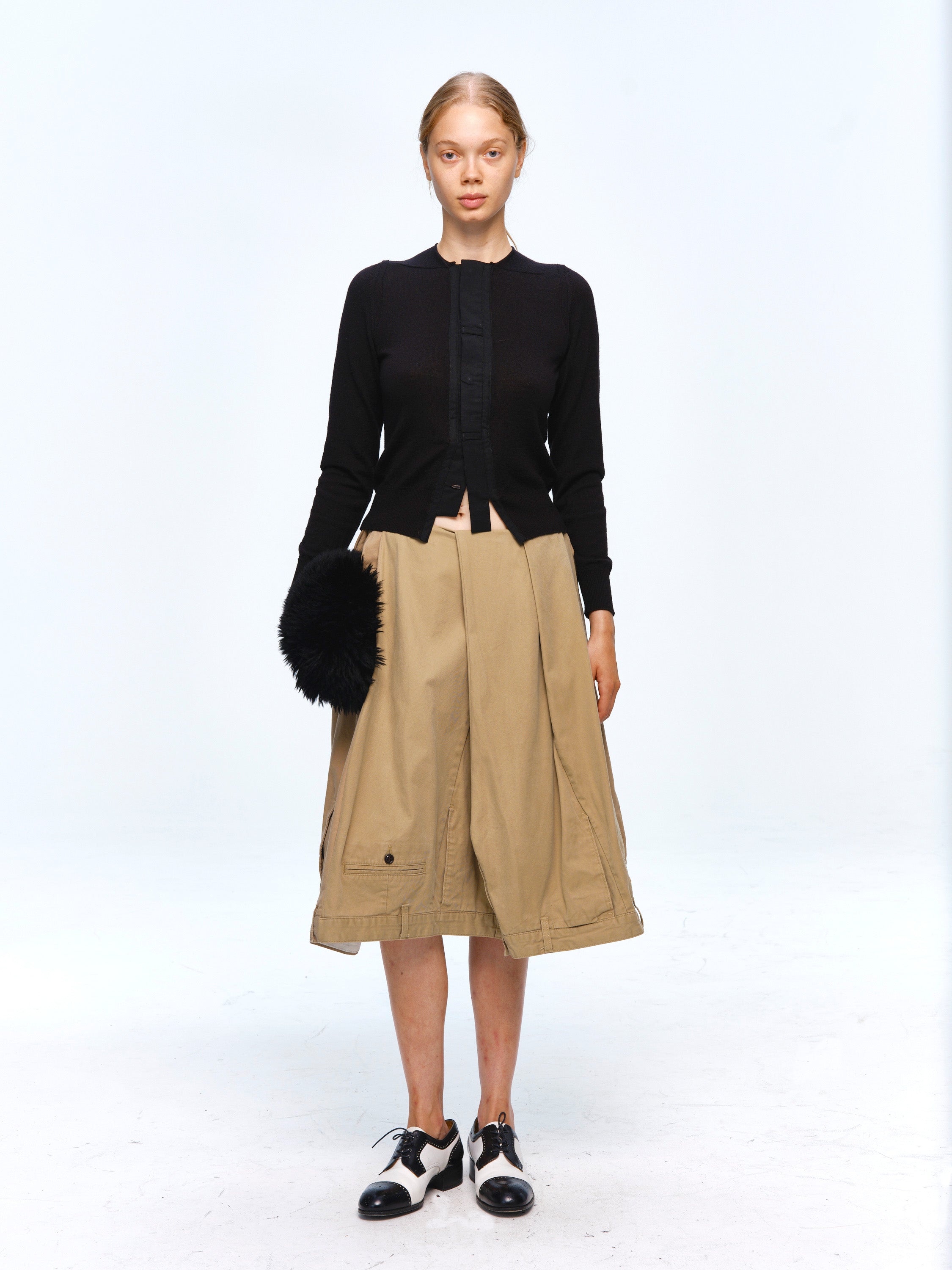 Upside Down Midi Skirt Chinos Wide