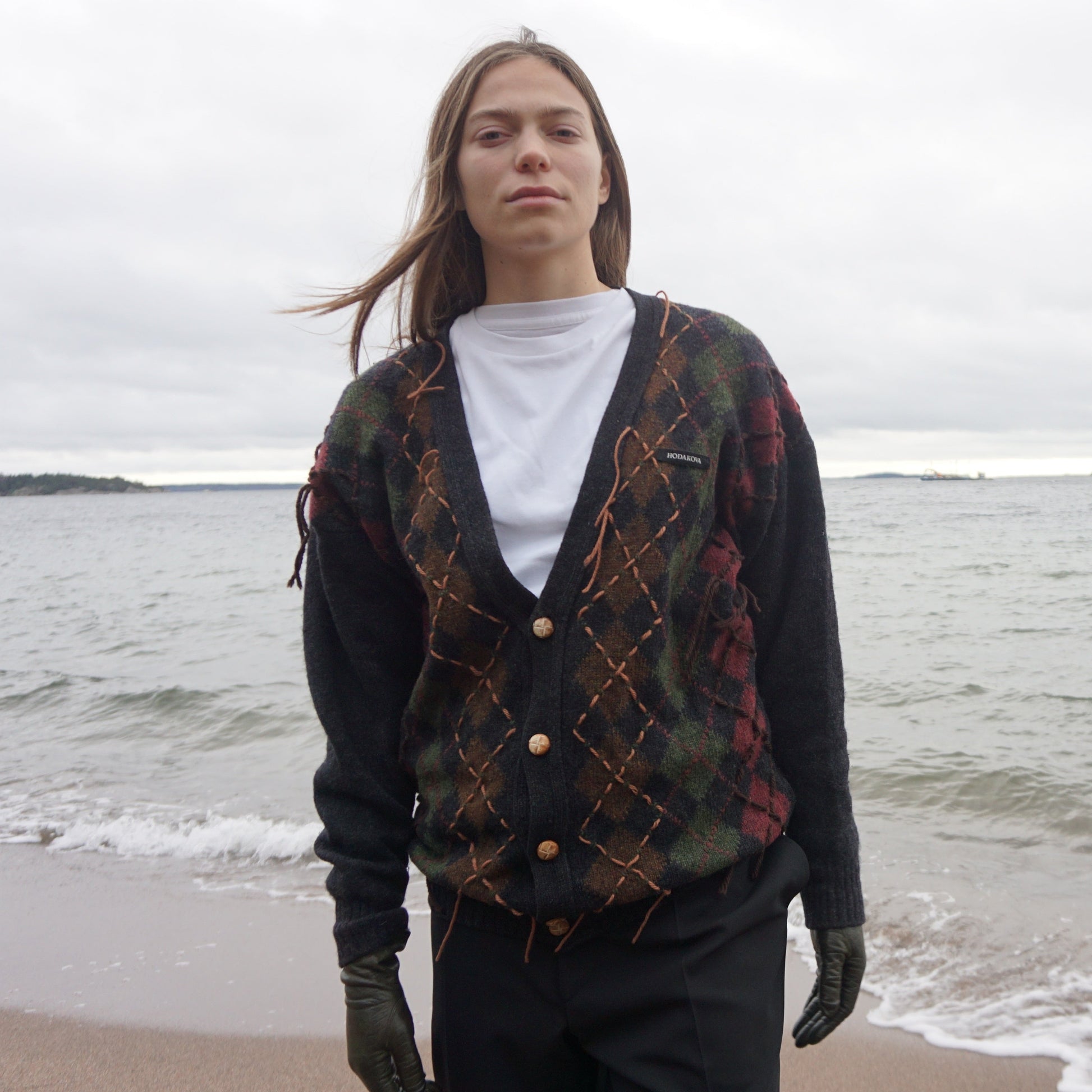 Argyle Stitch Cardigan