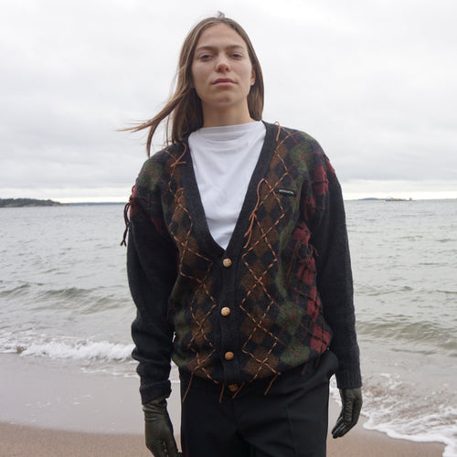 Argyle Stitch Cardigan