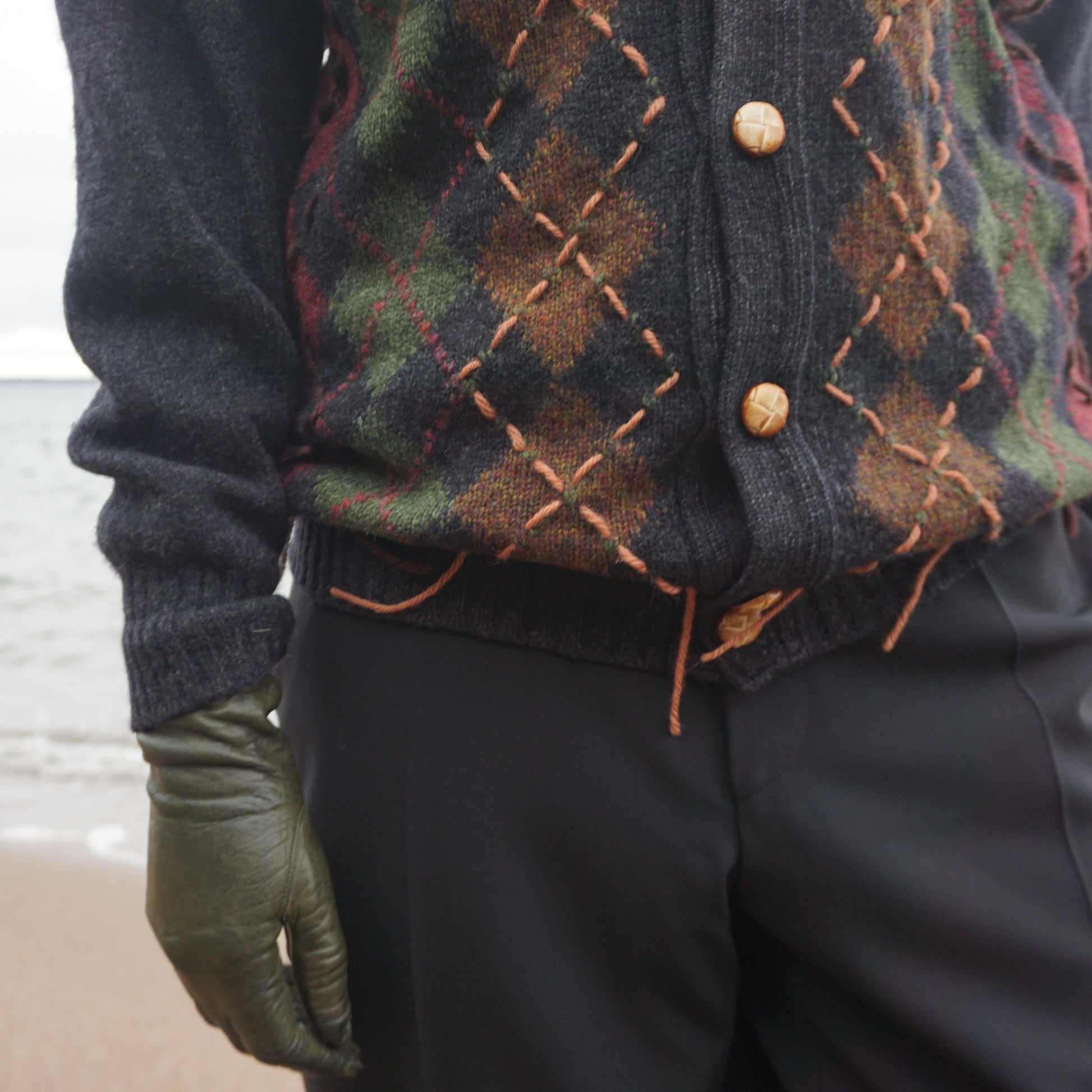 Argyle Stitch Cardigan