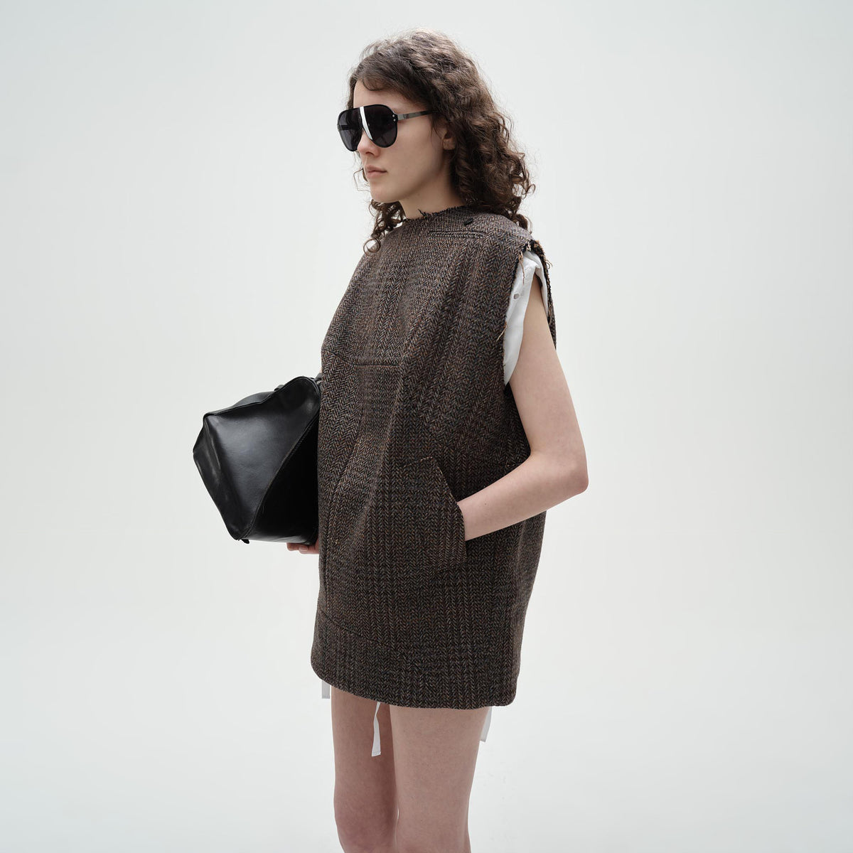 Double Front Mini Tweed Dress