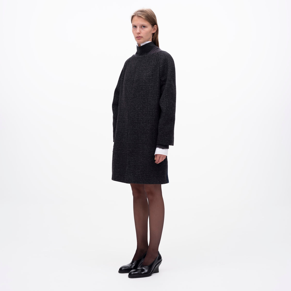 Tweed Dress With Lining Back