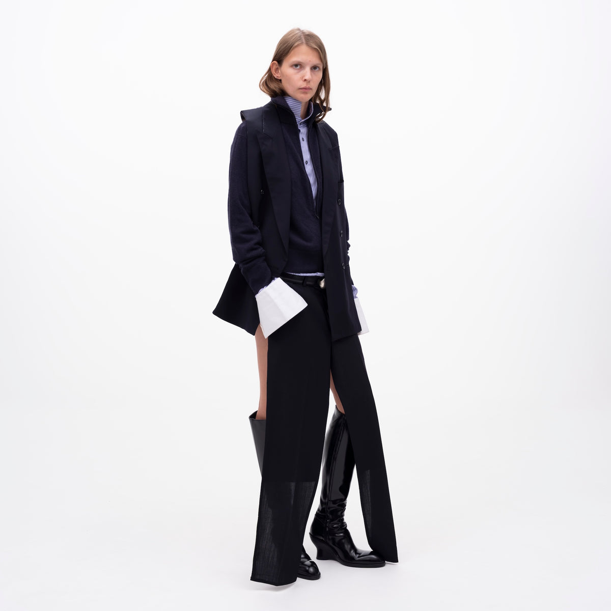 Dobbelt Breasted Suit Jacket Scarf