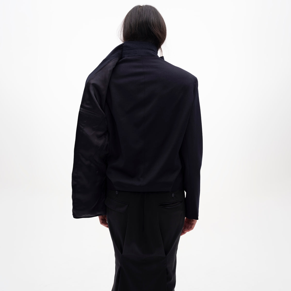 Collar Short Jacket With Flap