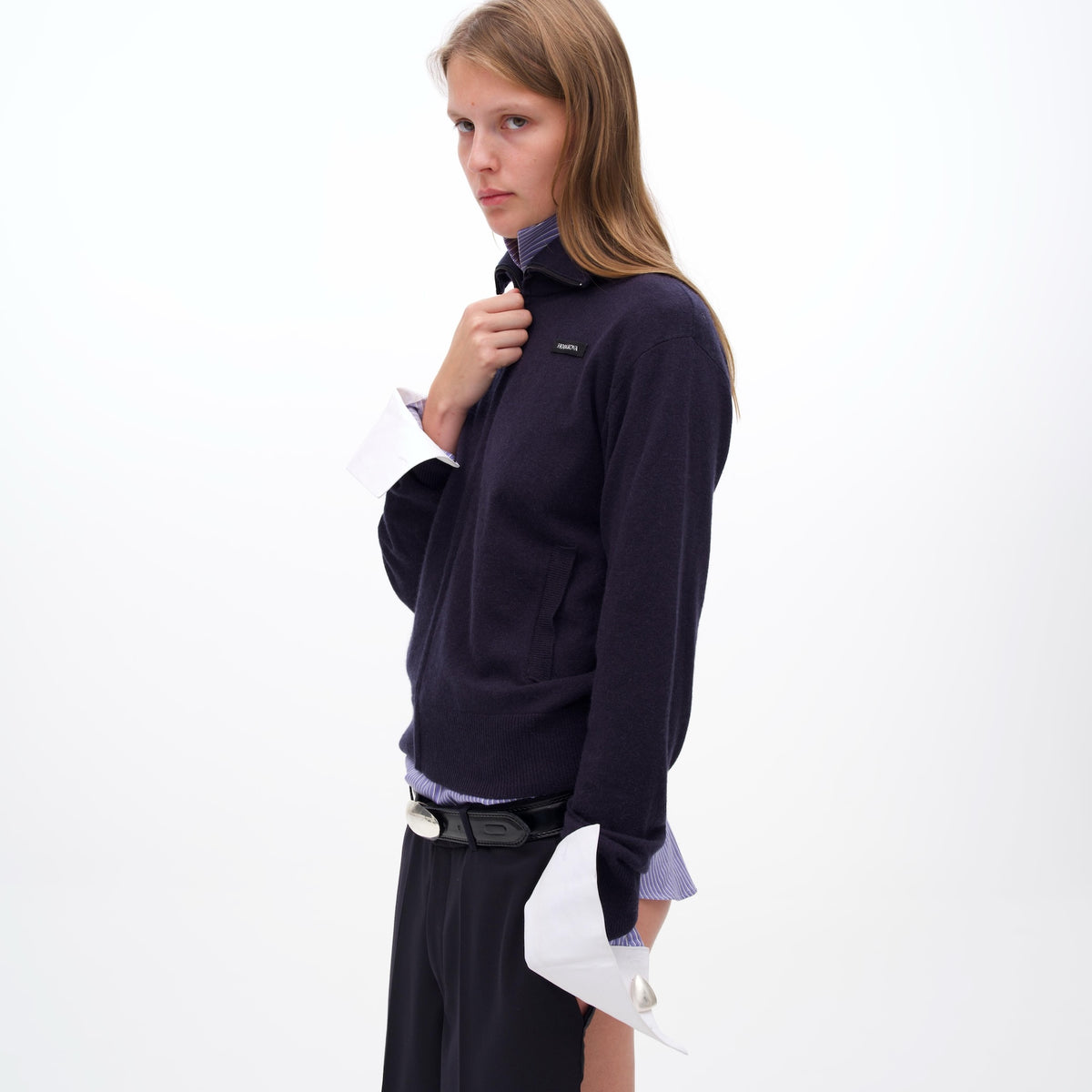 Double Cuff Zipper Sweater
