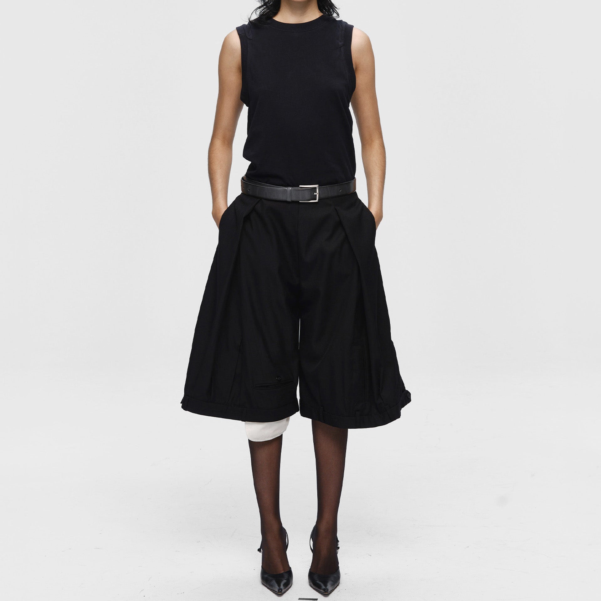 Upside Down Trouser Shorts Wide